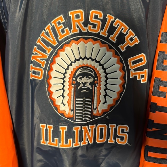 Vintage University of Illinois Chief Illini Steve & Barry’s Mens Large jacket - Picture 2 of 7